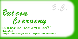 bulcsu cserveny business card
